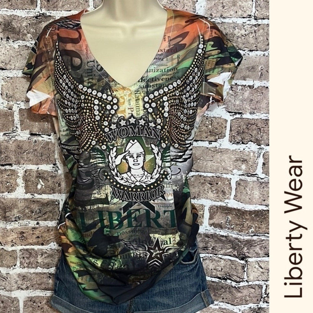 Liberty Wear Woman Warrior‎ Top Shirt - NWOT